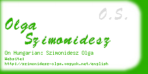 olga szimonidesz business card